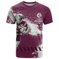 Personalised Manly Warringah Sea Eagles Rugby T Shirt MAN Mascot - Sporty Splash Art Style