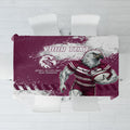 Personalised Manly Warringah Sea Eagles Rugby Tablecloth MAN Mascot - Sporty Splash Art Style