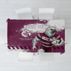 Personalised Manly Warringah Sea Eagles Rugby Tablecloth MAN Mascot - Sporty Splash Art Style