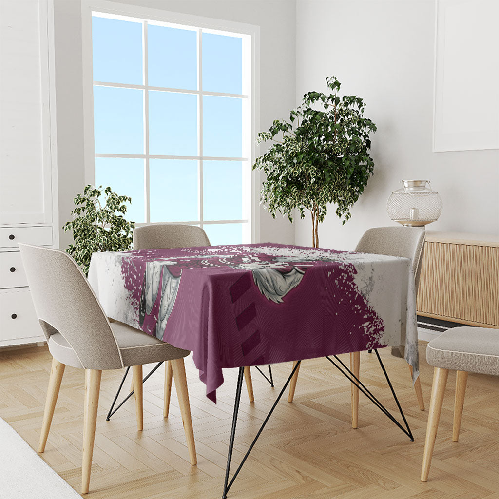 Personalised Manly Warringah Sea Eagles Rugby Tablecloth MAN Mascot - Sporty Splash Art Style