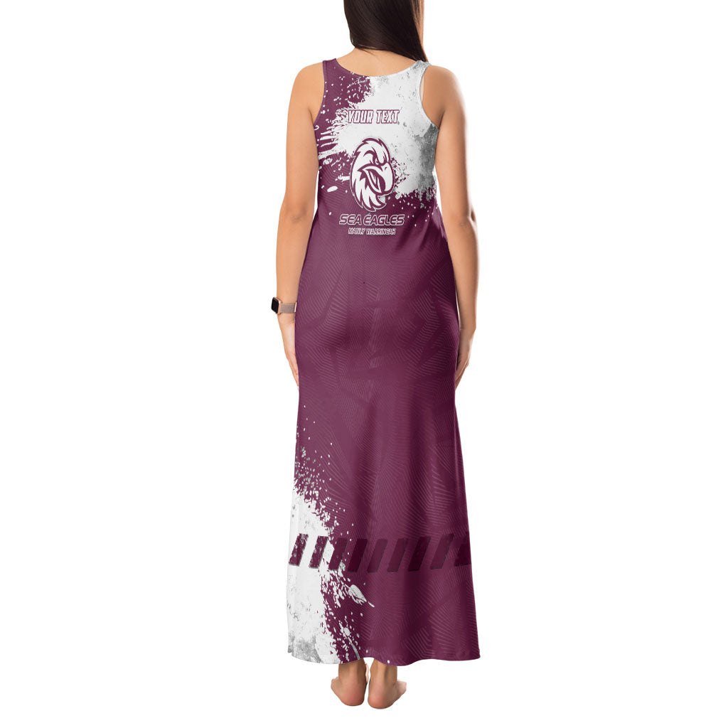 Personalised Manly Warringah Sea Eagles Rugby Tank Maxi Dress MAN Mascot - Sporty Splash Art Style
