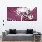 Personalised Manly Warringah Sea Eagles Rugby Tapestry MAN Mascot - Sporty Splash Art Style