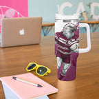 Personalised Manly Warringah Sea Eagles Rugby Tumbler With Handle MAN Mascot - Sporty Splash Art Style