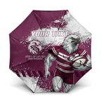 Personalised Manly Warringah Sea Eagles Rugby Umbrella MAN Mascot - Sporty Splash Art Style