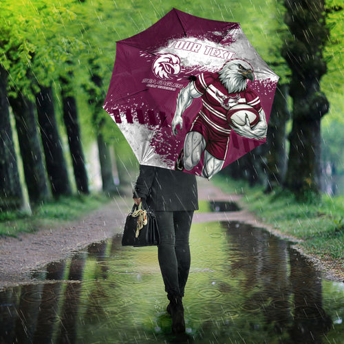 Personalised Manly Warringah Sea Eagles Rugby Umbrella MAN Mascot - Sporty Splash Art Style