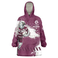 Personalised Manly Warringah Sea Eagles Rugby Wearable Blanket Hoodie MAN Mascot - Sporty Splash Art Style