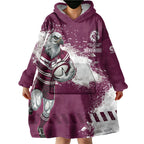 Personalised Manly Warringah Sea Eagles Rugby Wearable Blanket Hoodie MAN Mascot - Sporty Splash Art Style