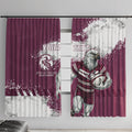 Personalised Manly Warringah Sea Eagles Rugby Window Curtain MAN Mascot - Sporty Splash Art Style