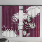 Personalised Manly Warringah Sea Eagles Rugby Window Curtain MAN Mascot - Sporty Splash Art Style