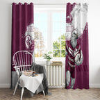 Personalised Manly Warringah Sea Eagles Rugby Window Curtain MAN Mascot - Sporty Splash Art Style