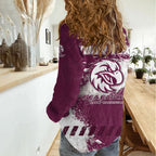 Personalised Manly Warringah Sea Eagles Rugby Women Casual Shirt MAN Mascot - Sporty Splash Art Style