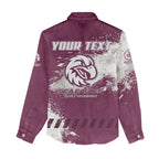 Personalised Manly Warringah Sea Eagles Rugby Women Casual Shirt MAN Mascot - Sporty Splash Art Style