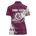 Personalised Manly Warringah Sea Eagles Rugby Women Polo Shirt MAN Mascot - Sporty Splash Art Style
