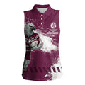 Personalised Manly Warringah Sea Eagles Rugby Women Sleeveless Polo Shirt MAN Mascot - Sporty Splash Art Style