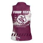 Personalised Manly Warringah Sea Eagles Rugby Women Sleeveless Polo Shirt MAN Mascot - Sporty Splash Art Style