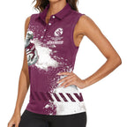 Personalised Manly Warringah Sea Eagles Rugby Women Sleeveless Polo Shirt MAN Mascot - Sporty Splash Art Style