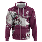 Personalised Manly Warringah Sea Eagles Rugby Zip Hoodie MAN Mascot - Sporty Splash Art Style
