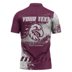 Personalised Manly Warringah Sea Eagles Rugby Zipper Polo Shirt MAN Mascot - Sporty Splash Art Style