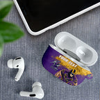 Personalised Melbourne Storm Rugby AirPods Case Superhero Purple Storm Mascot - Sporty Splash Art Style