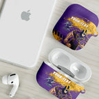 Personalised Melbourne Storm Rugby AirPods Case Superhero Purple Storm Mascot - Sporty Splash Art Style