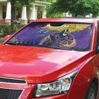 Personalised Melbourne Storm Rugby Auto Sun Shade Superhero Purple Storm Mascot - Sporty Splash Art Style