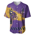 Personalised Melbourne Storm Rugby Baseball Jersey Superhero Purple Storm Mascot - Sporty Splash Art Style
