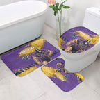 Personalised Melbourne Storm Rugby Bathroom Set Superhero Purple Storm Mascot - Sporty Splash Art Style