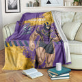 Personalised Melbourne Storm Rugby Blanket Superhero Purple Storm Mascot - Sporty Splash Art Style