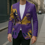 Personalised Melbourne Storm Rugby Blazer Superhero Purple Storm Mascot - Sporty Splash Art Style