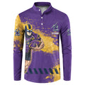 Personalised Melbourne Storm Rugby Button Sweatshirt Superhero Purple Storm Mascot - Sporty Splash Art Style