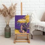Personalised Melbourne Storm Rugby Canvas Wall Art Superhero Purple Storm Mascot - Sporty Splash Art Style
