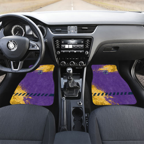 Personalised Melbourne Storm Rugby Car Mats Superhero Purple Storm Mascot - Sporty Splash Art Style