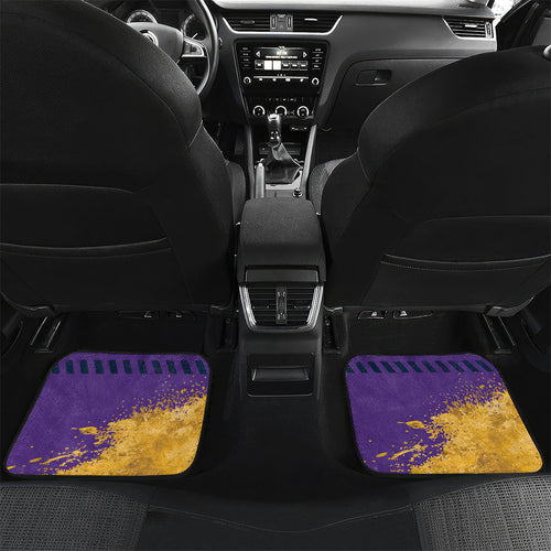 Personalised Melbourne Storm Rugby Car Mats Superhero Purple Storm Mascot - Sporty Splash Art Style