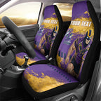 Personalised Melbourne Storm Rugby Car Seat Cover Superhero Purple Storm Mascot - Sporty Splash Art Style