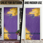 Personalised Melbourne Storm Rugby Door Cover Superhero Purple Storm Mascot - Sporty Splash Art Style