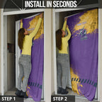 Personalised Melbourne Storm Rugby Door Cover Superhero Purple Storm Mascot - Sporty Splash Art Style