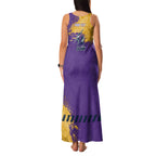 Personalised Melbourne Storm Rugby Family Matching Tank Maxi Dress and Hawaiian Shirt Superhero Purple Storm Mascot - Sporty Splash Art Style