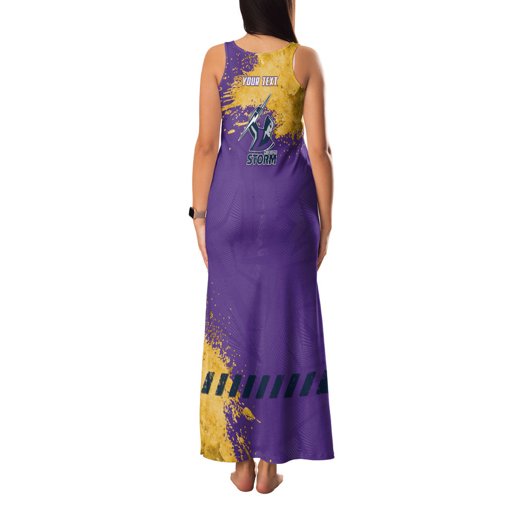 Personalised Melbourne Storm Rugby Family Matching Tank Maxi Dress and Hawaiian Shirt Superhero Purple Storm Mascot - Sporty Splash Art Style