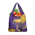 Personalised Melbourne Storm Rugby Grocery Bag Superhero Purple Storm Mascot - Sporty Splash Art Style