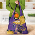 Personalised Melbourne Storm Rugby Grocery Bag Superhero Purple Storm Mascot - Sporty Splash Art Style