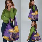 Personalised Melbourne Storm Rugby Grocery Bag Superhero Purple Storm Mascot - Sporty Splash Art Style
