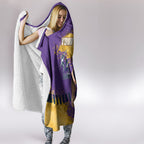 Personalised Melbourne Storm Rugby Hooded Blanket Superhero Purple Storm Mascot - Sporty Splash Art Style