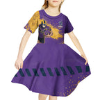 Personalised Melbourne Storm Rugby Kid Short Sleeve Dress Superhero Purple Storm Mascot - Sporty Splash Art Style