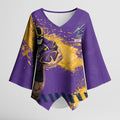 Personalised Melbourne Storm Rugby Kimono Sleeve Blouse Superhero Purple Storm Mascot - Sporty Splash Art Style