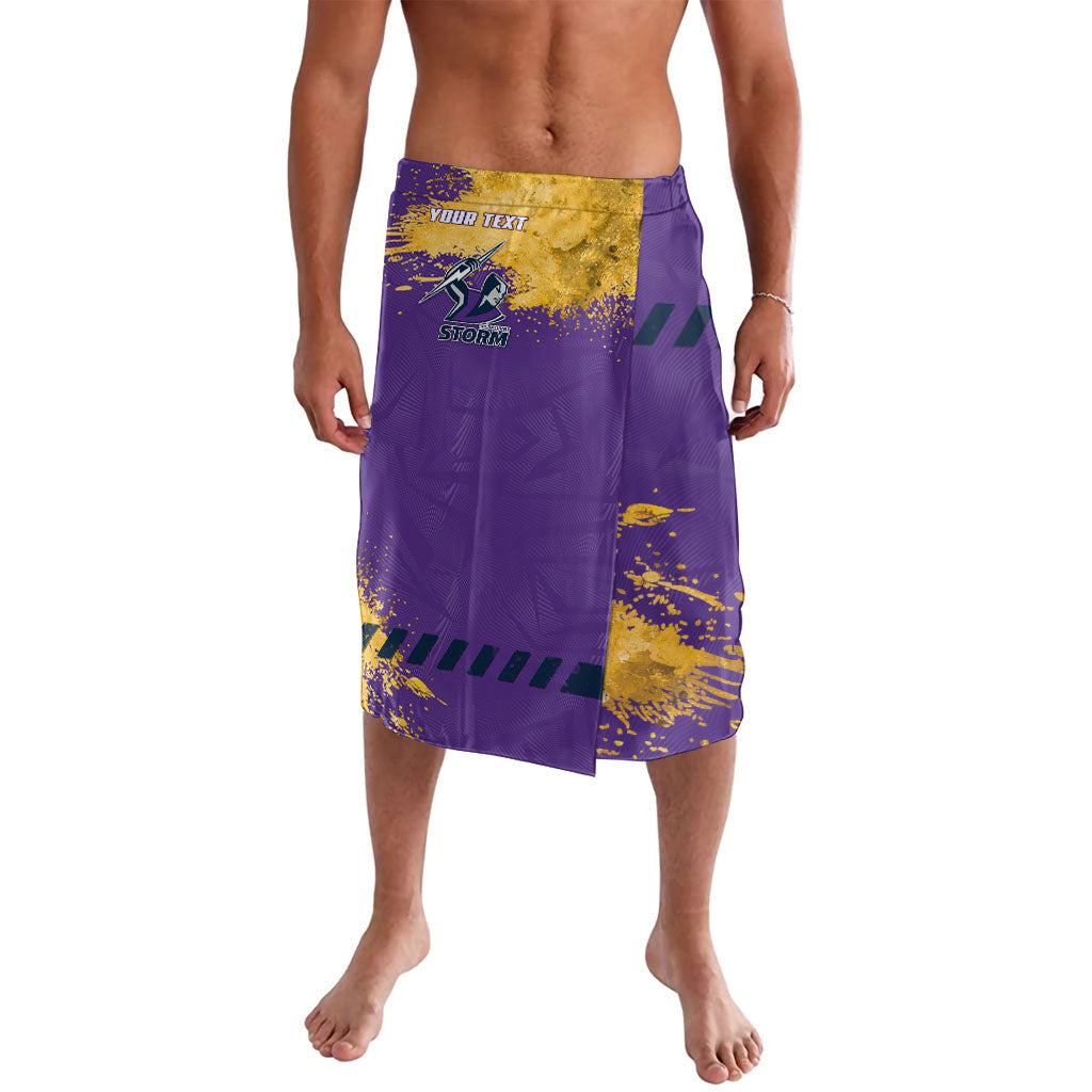 Personalised Melbourne Storm Rugby Lavalava Superhero Purple Storm Mascot - Sporty Splash Art Style