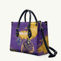 Personalised Melbourne Storm Rugby Leather Bag Superhero Purple Storm Mascot - Sporty Splash Art Style
