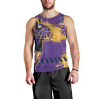 Personalised Melbourne Storm Rugby Men Tank Top Superhero Purple Storm Mascot - Sporty Splash Art Style