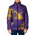 Personalised Melbourne Storm Rugby Padded Jacket Superhero Purple Storm Mascot - Sporty Splash Art Style