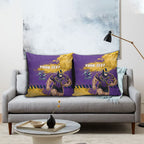 Personalised Melbourne Storm Rugby Pillow Cover Superhero Purple Storm Mascot - Sporty Splash Art Style