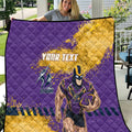 Personalised Melbourne Storm Rugby Quilt Superhero Purple Storm Mascot - Sporty Splash Art Style